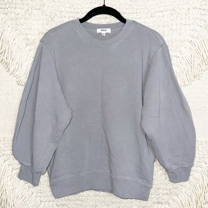 AGOLDE gray balloon sleeve Thora terry fleece sweatshirt S